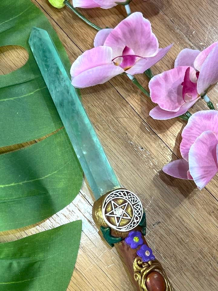 Green Fluorite Pentagram Wand