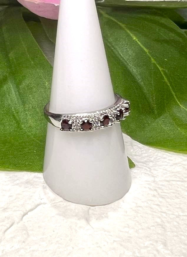 Adjustable Garnet Wreath Ring
