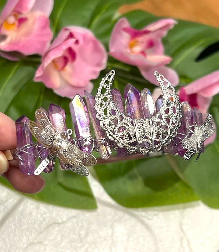 Midsummer Night Pink Aqua Aura Crown