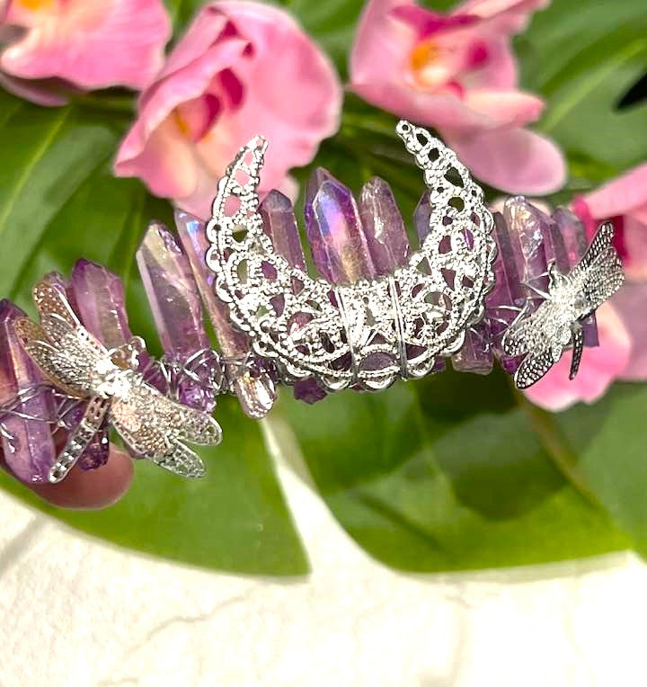 Midsummer Night Pink Aqua Aura Crown
