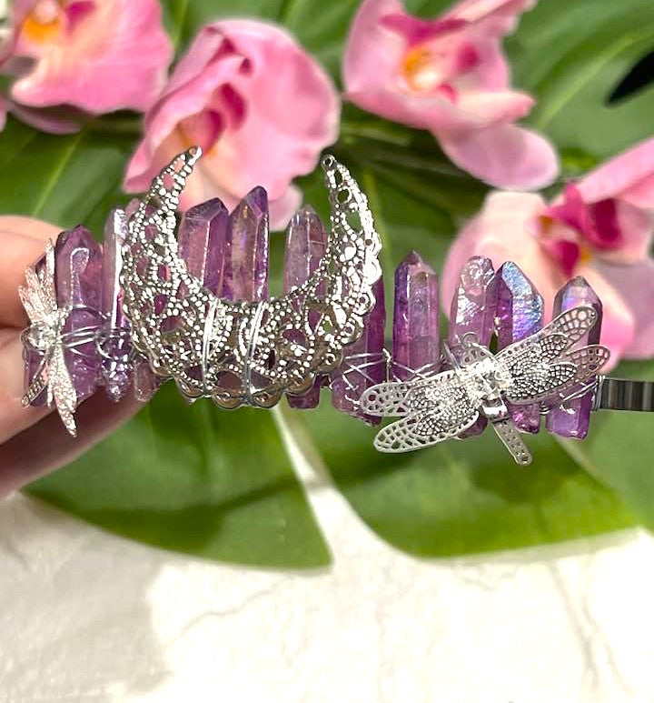 Midsummer Night Pink Aqua Aura Crown