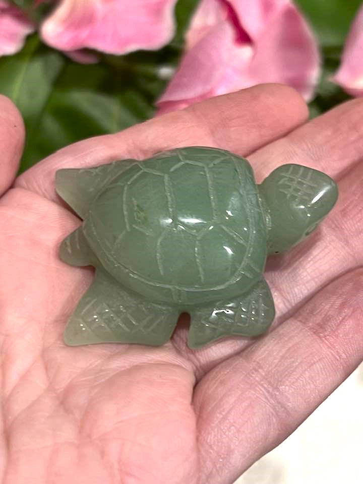 Turtle Carvings in Aventurine, Blue Jasper and Tiger's Eye