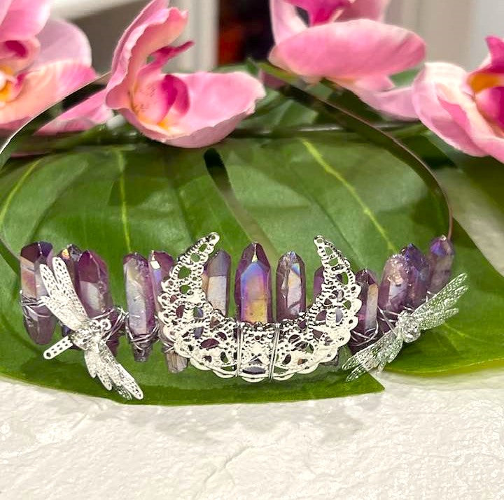 Midsummer Night Pink Aqua Aura Crown