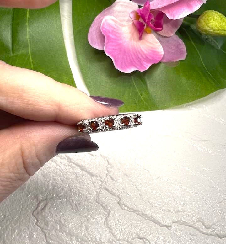 Adjustable Garnet Wreath Ring
