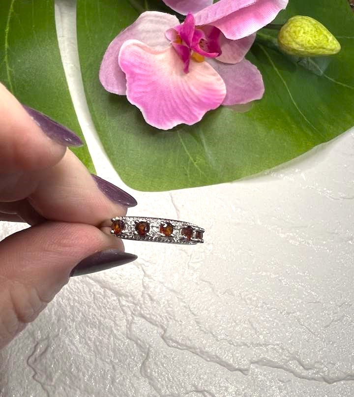 Adjustable Garnet Wreath Ring