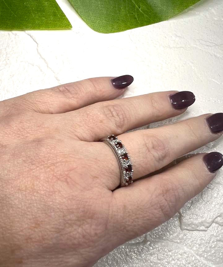 Adjustable Garnet Wreath Ring