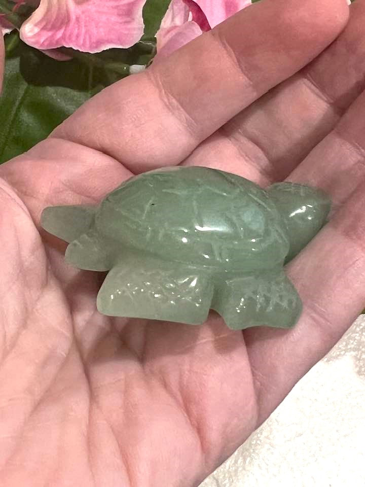 Turtle Carvings in Aventurine, Blue Jasper and Tiger's Eye