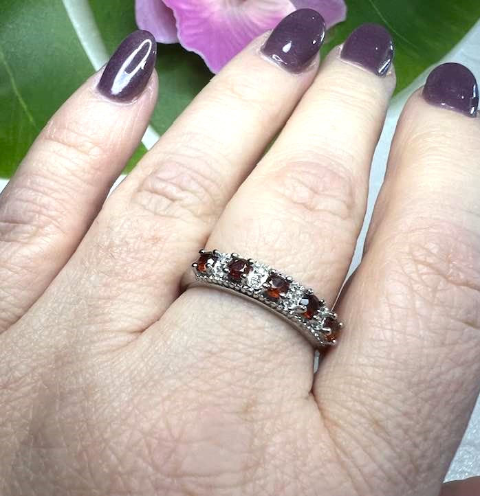 Adjustable Garnet Wreath Ring