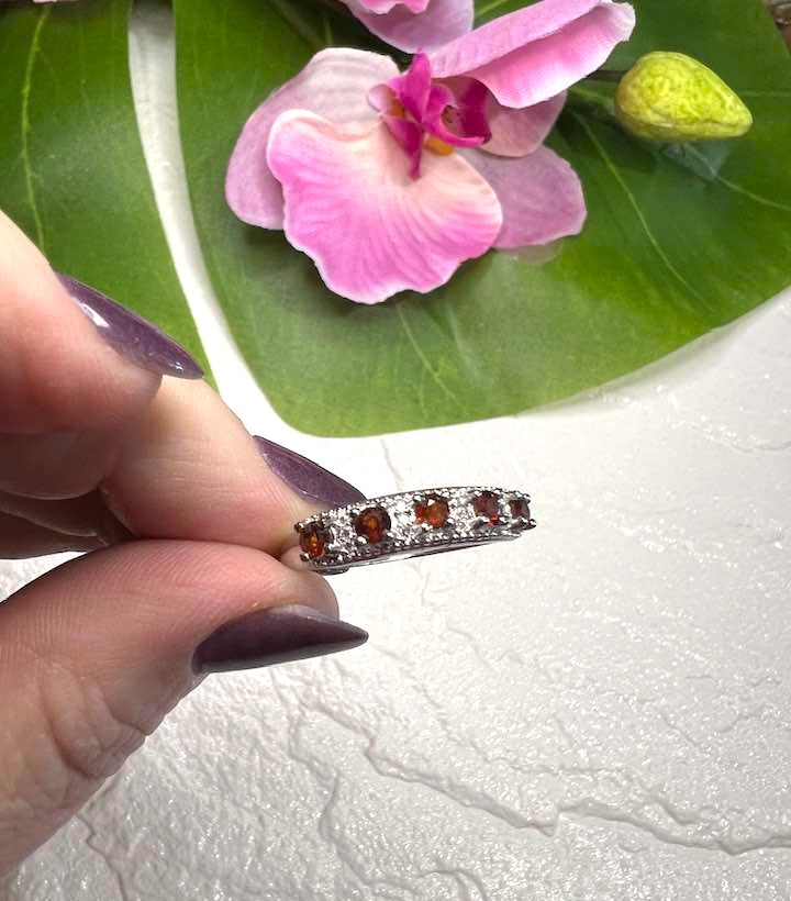 Adjustable Garnet Wreath Ring
