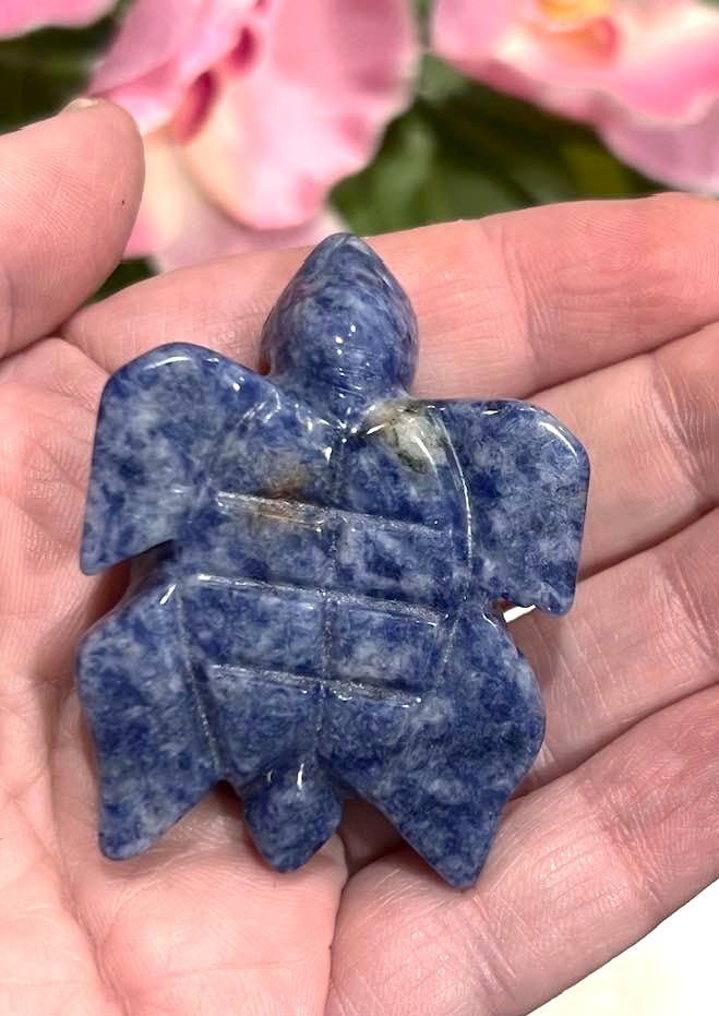 Turtle Carvings in Aventurine, Blue Jasper and Tiger's Eye