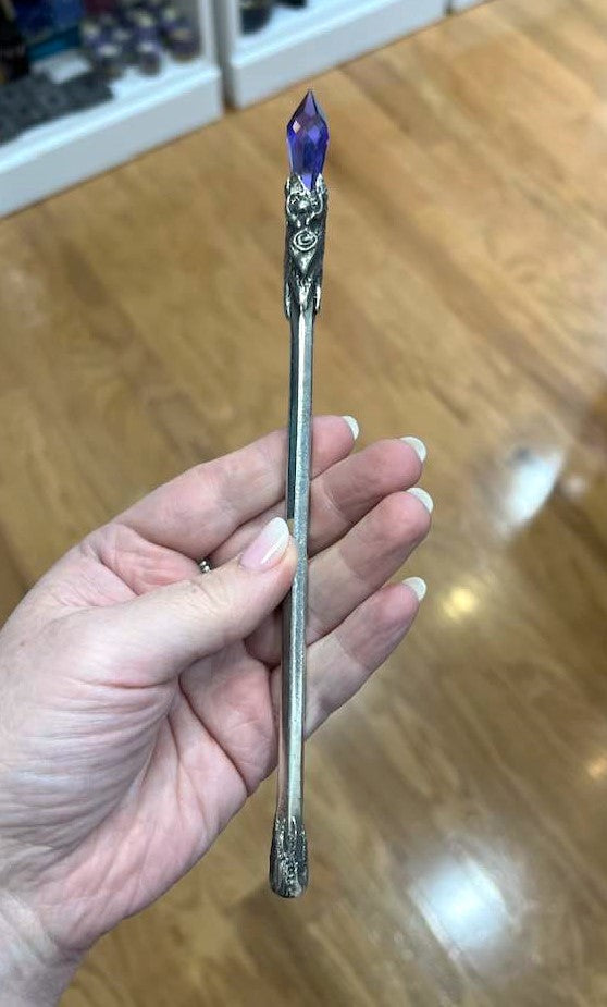 Spiral Goddess Wand with Purple Point
