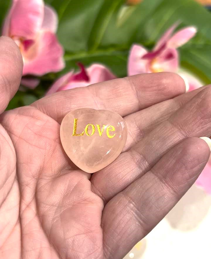 Rose Quartz "Love" Heart