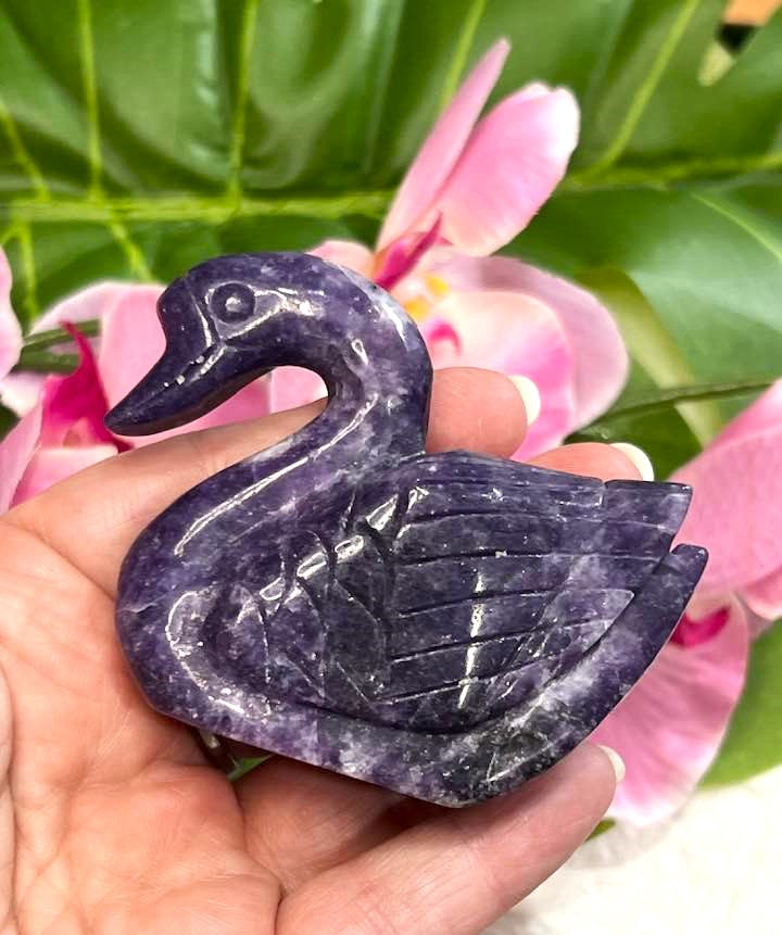 Fluorite or Lepidolite Swan