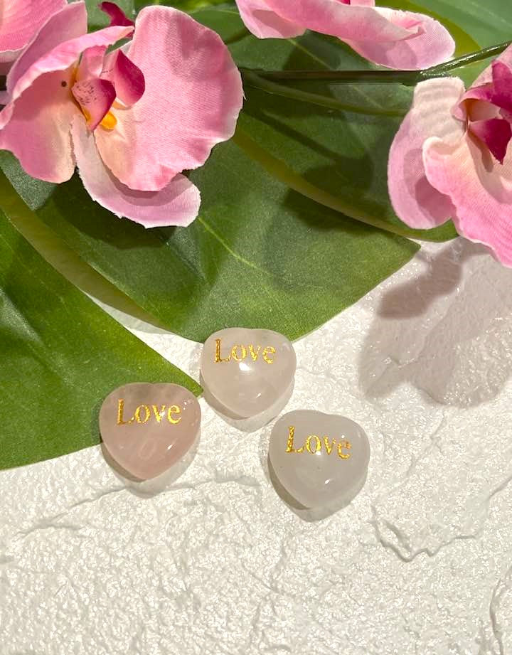 Rose Quartz "Love" Heart