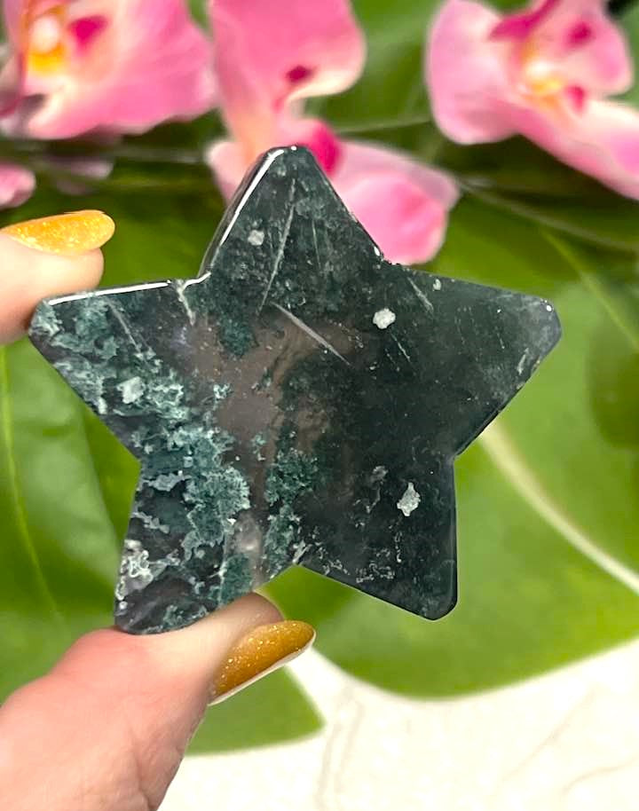 Moss Agate Star for Emotional Balance