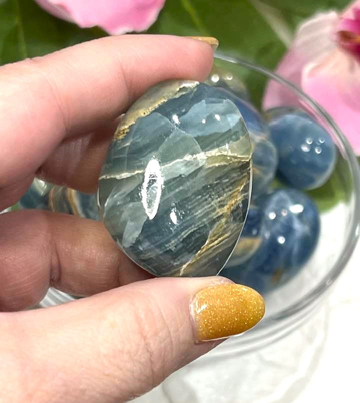 Blue Onyx Tumbled Stones for less anxiety