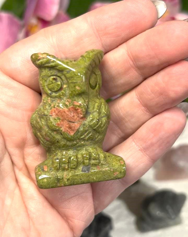Natural Stone Owl in a variety of stones