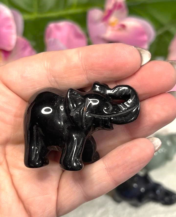 Natural Stone Elephant 2" in variety of stones