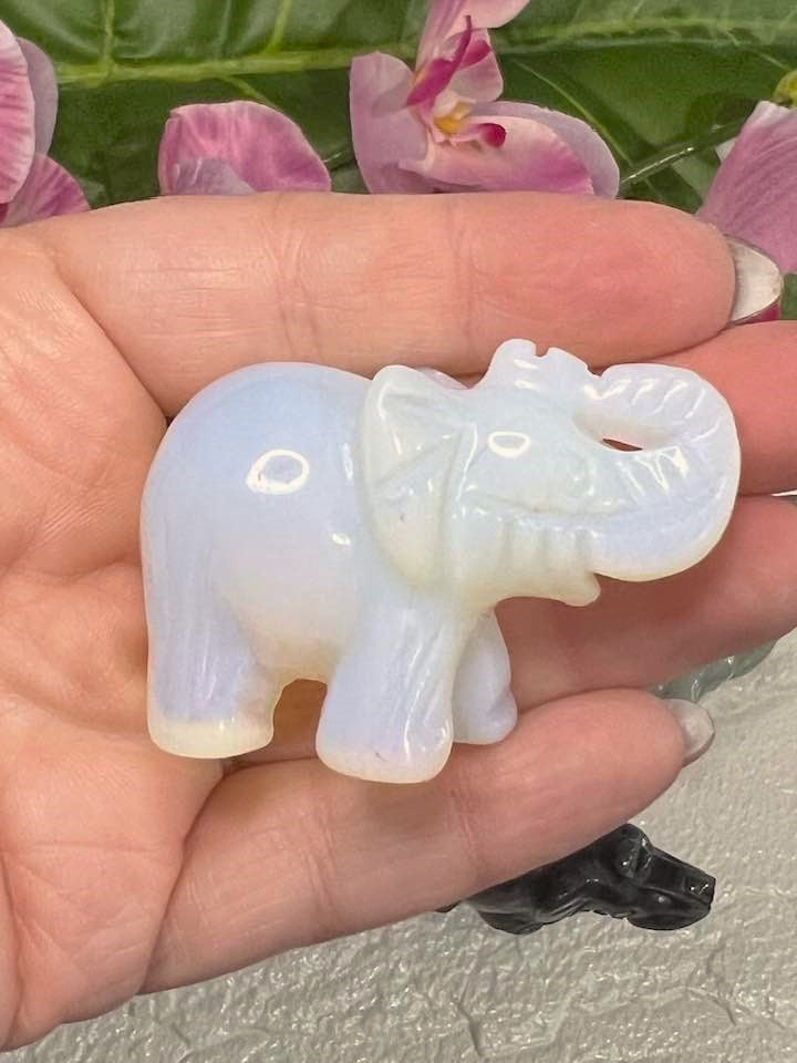 Natural Stone Elephant 2" in variety of stones