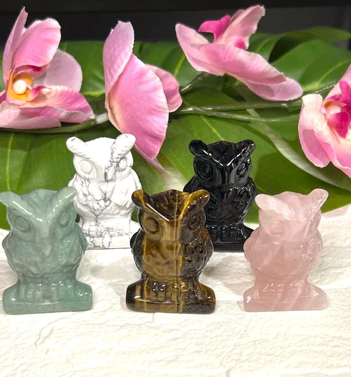 Natural Stone Owl in a variety of stones