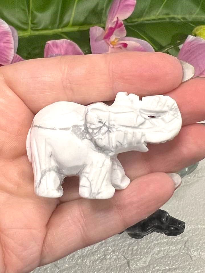 Natural Stone Elephant 2" in variety of stones