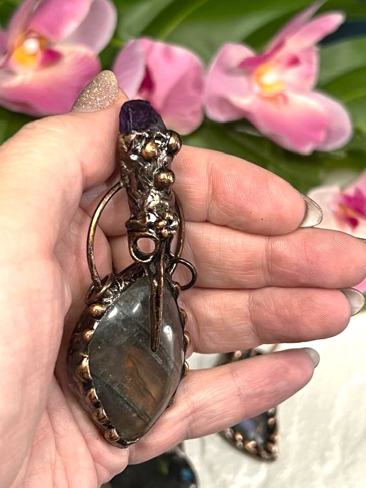 Copper & Labradorite Amulet