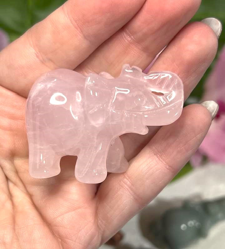 Natural Stone Elephant 2" in variety of stones