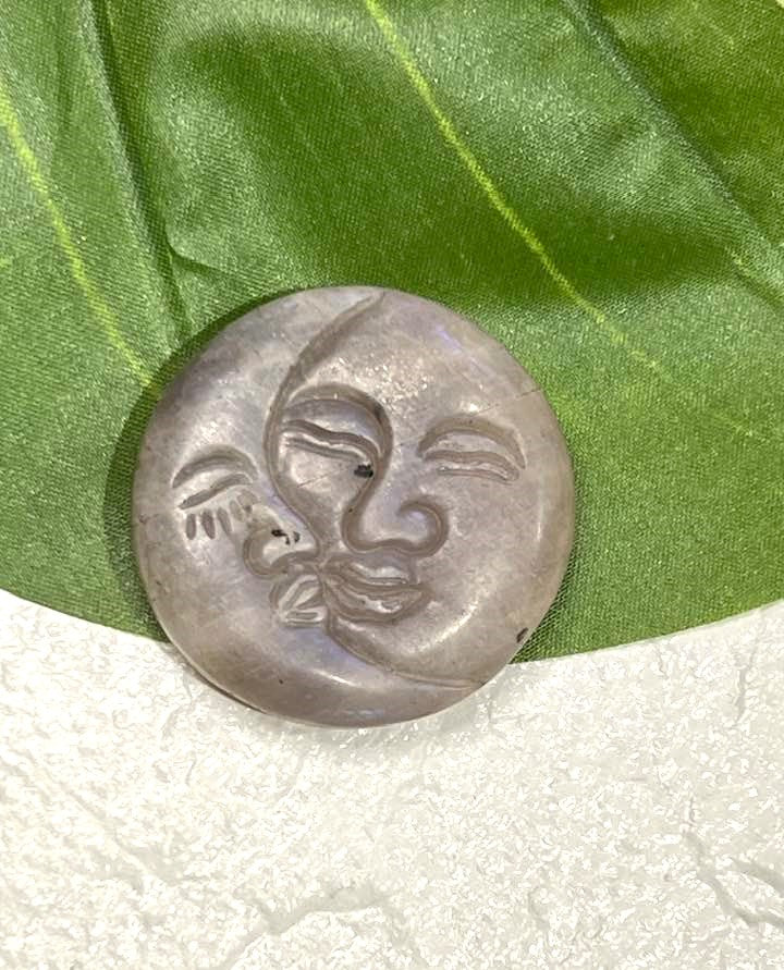 Moonstone Kissing Sun & Moon Carving