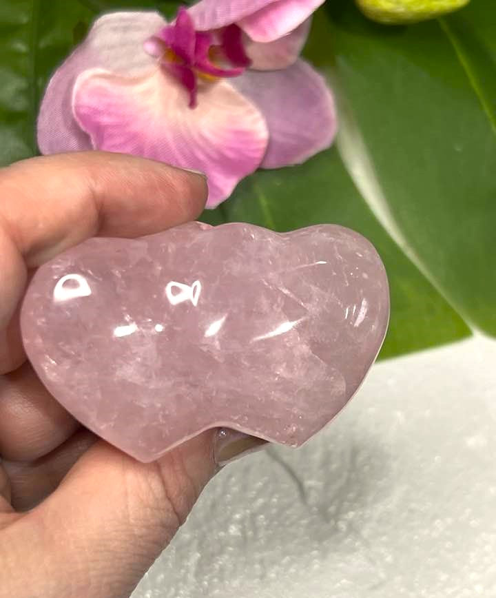 Rose Quartz Double Heart
