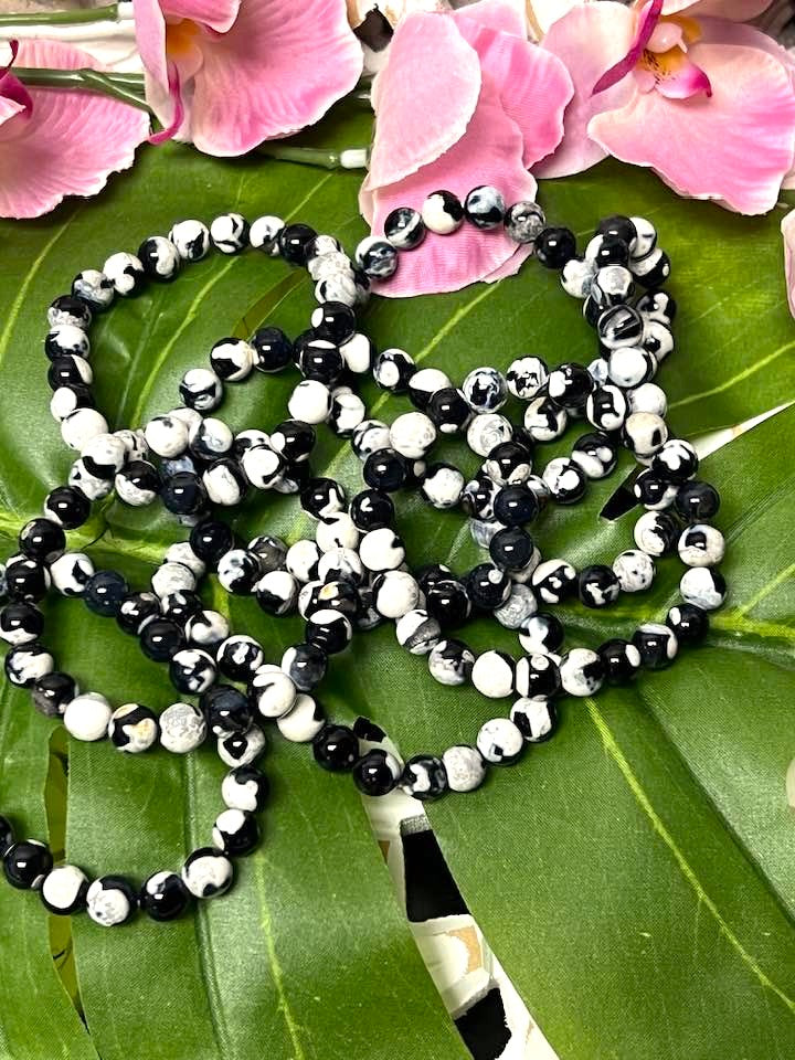 Orca Agate Bracelet 6mm