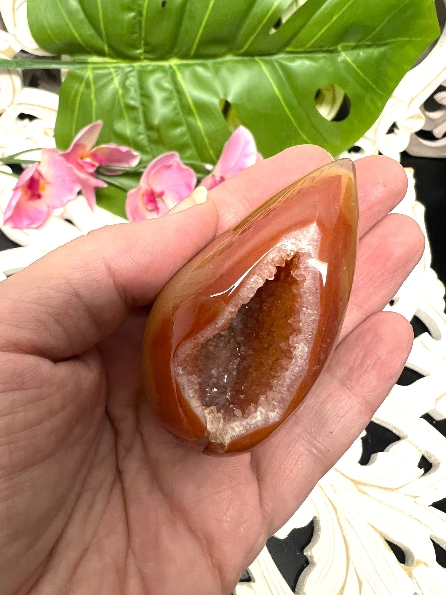 Carnelian Druzy Egg