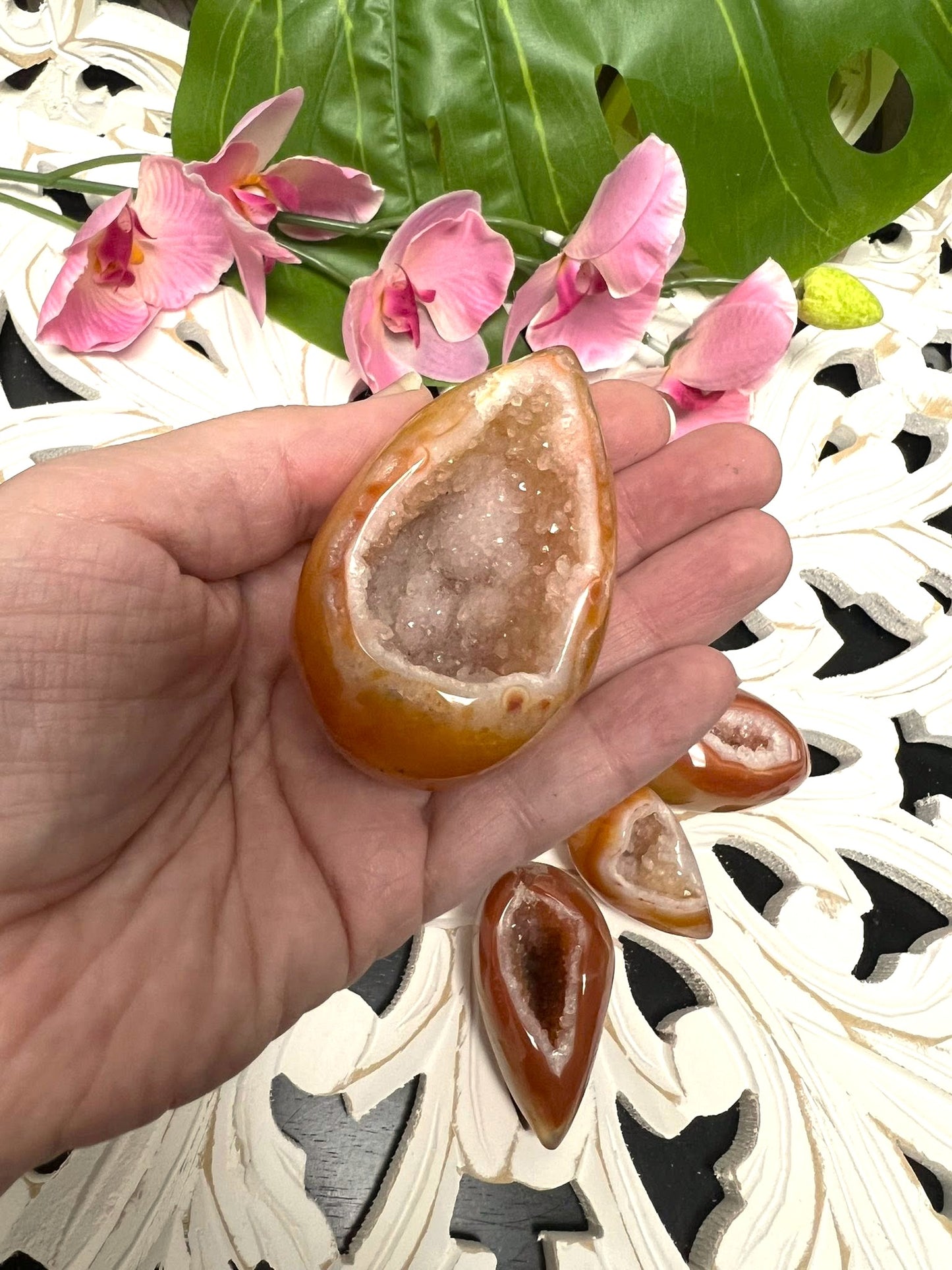 Carnelian Druzy Egg