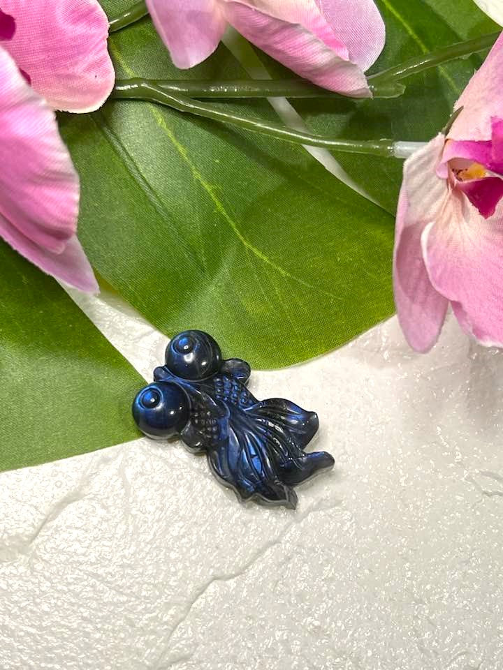 Goldfish Carving in Labradorite