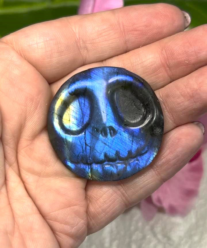 Skull Carving in Labradorite