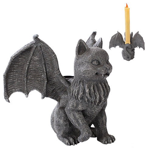 Vampire Gargoyle Cat Candle Holder