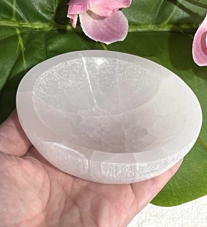White Selenite Bowl