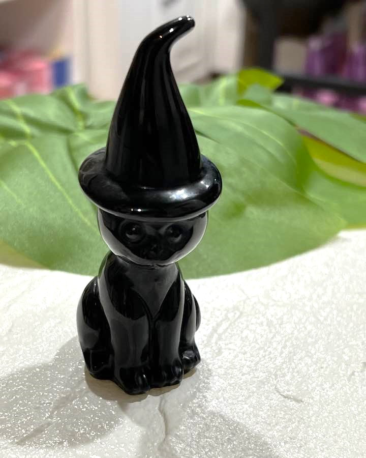 Black Obsidian Witch's Cat