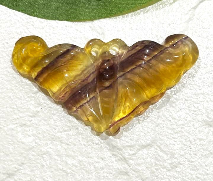 Yellow Fluorite or Howlite Moth