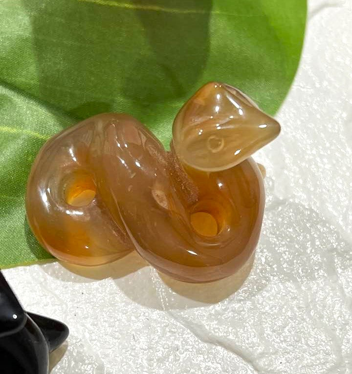 Snake 3-D in Black Obsidian or Carnelian
