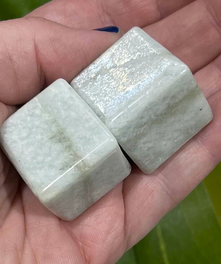 Cube in Aquamarine Lepidolite Lapis Lazuli