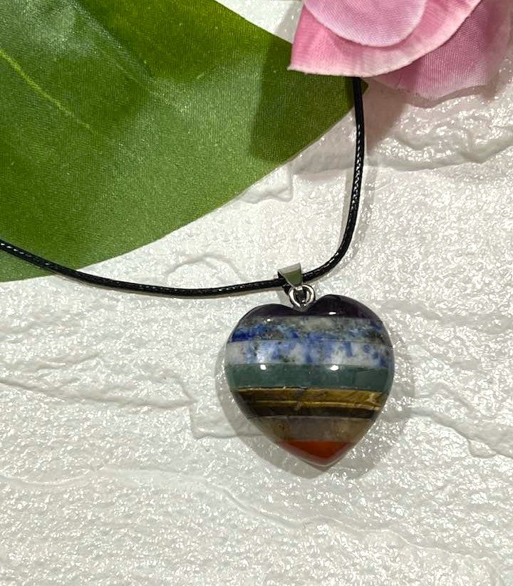 Chakra Puffy Heart Necklace