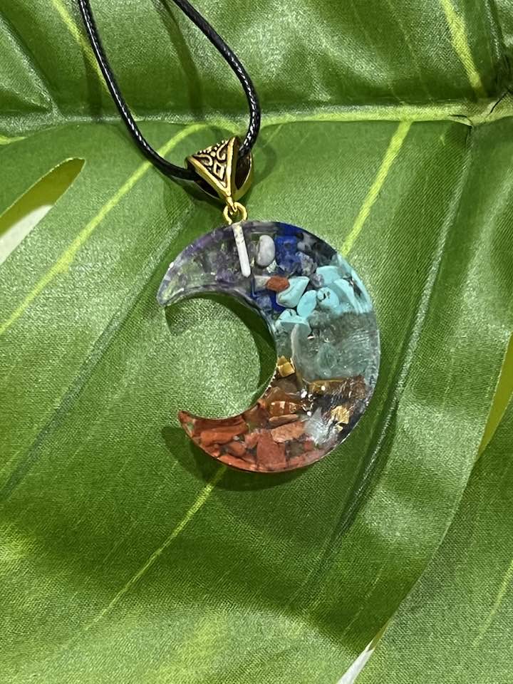 Orgonite Crescent Necklace