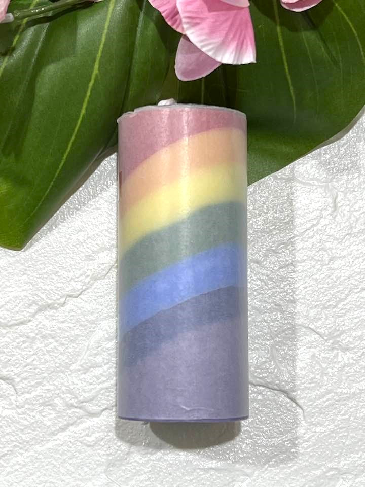 Rainbow Pillar Candle