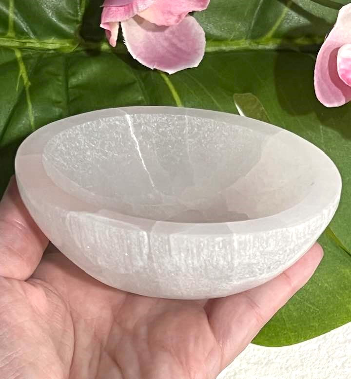 White Selenite Bowl