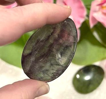 Worry Stone in Rose Quartz, Fluorite, Canadian Jade, Howlite or Yellow Calcite