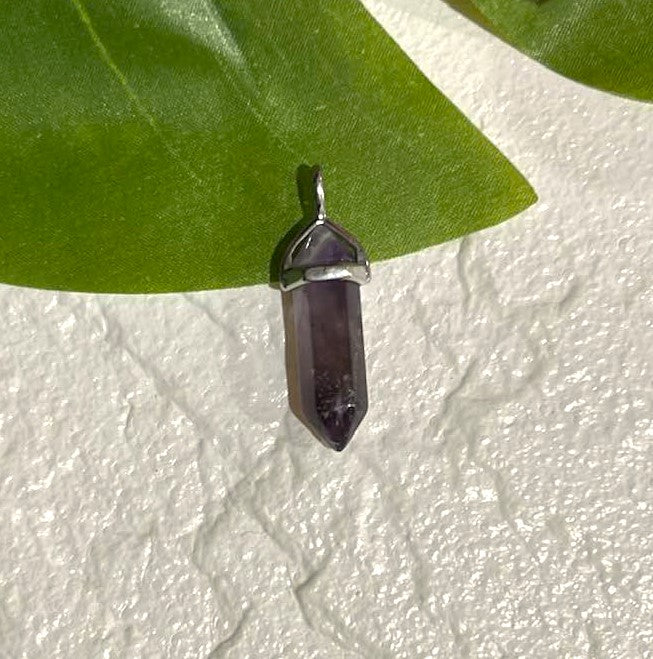 Double Terminated Crystal Pendant in Lapis Lazuli, Tiger's Eye, Sodalite, Amethyst or Aventurine