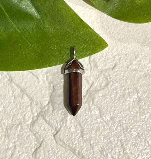 Double Terminated Crystal Pendant in Lapis Lazuli, Tiger's Eye, Sodalite, Amethyst or Aventurine