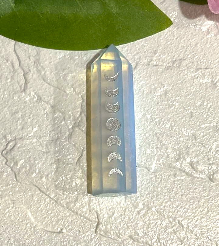 Opalite Wand with Moon Phases