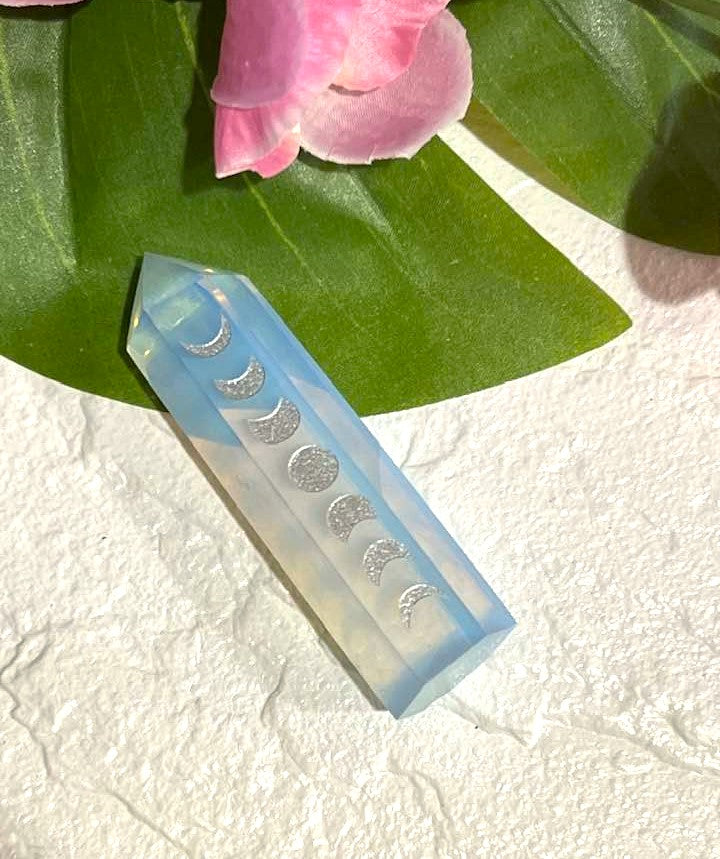 Opalite Wand with Moon Phases
