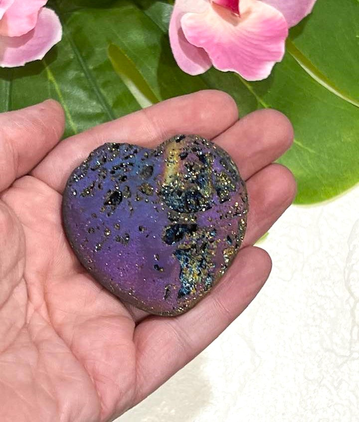 Peacock Druzy Heart or Star